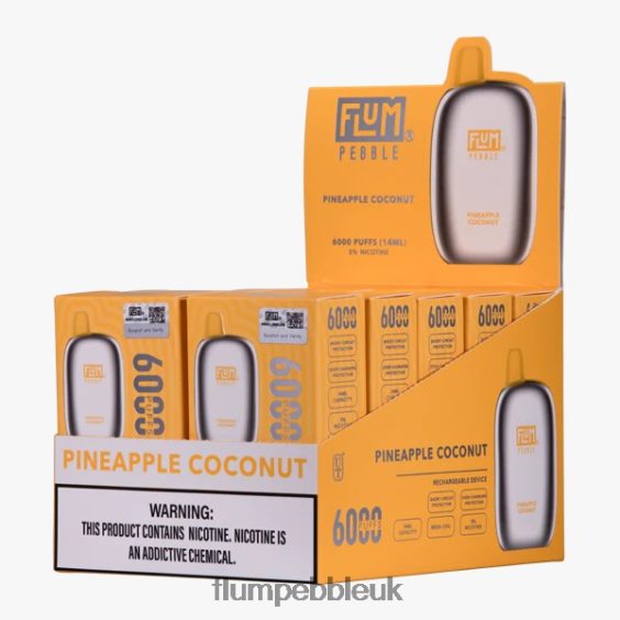 FLUM PEBBLES 6000 PUFFS 10 PACKS | Flum Pebble Vape Review R6464B66 Pineapple Coconut