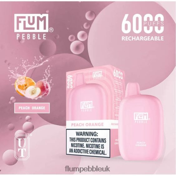 FLUM PEBBLES 6000 PUFFS | Flum Pebble UK Amazon R6464B62 Peach Orange